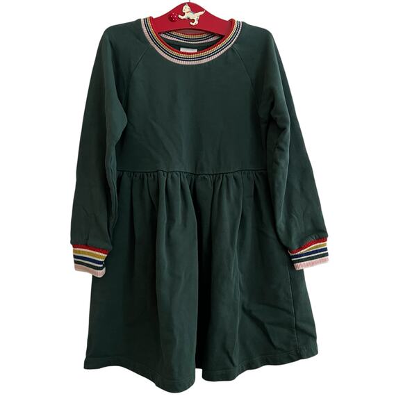 Hanna Andersson Rainbow Cuff Print Knit Dress In French Terry - Picture 1 of 11